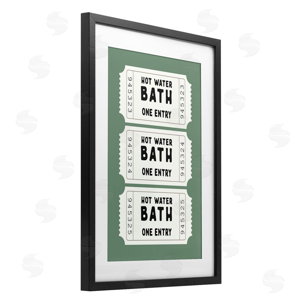 Lettered and Lined Hot Water Bath Ticket Canvas Wall Art Print