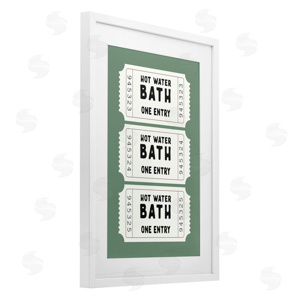 Lettered and Lined Hot Water Bath Ticket Canvas Wall Art Print