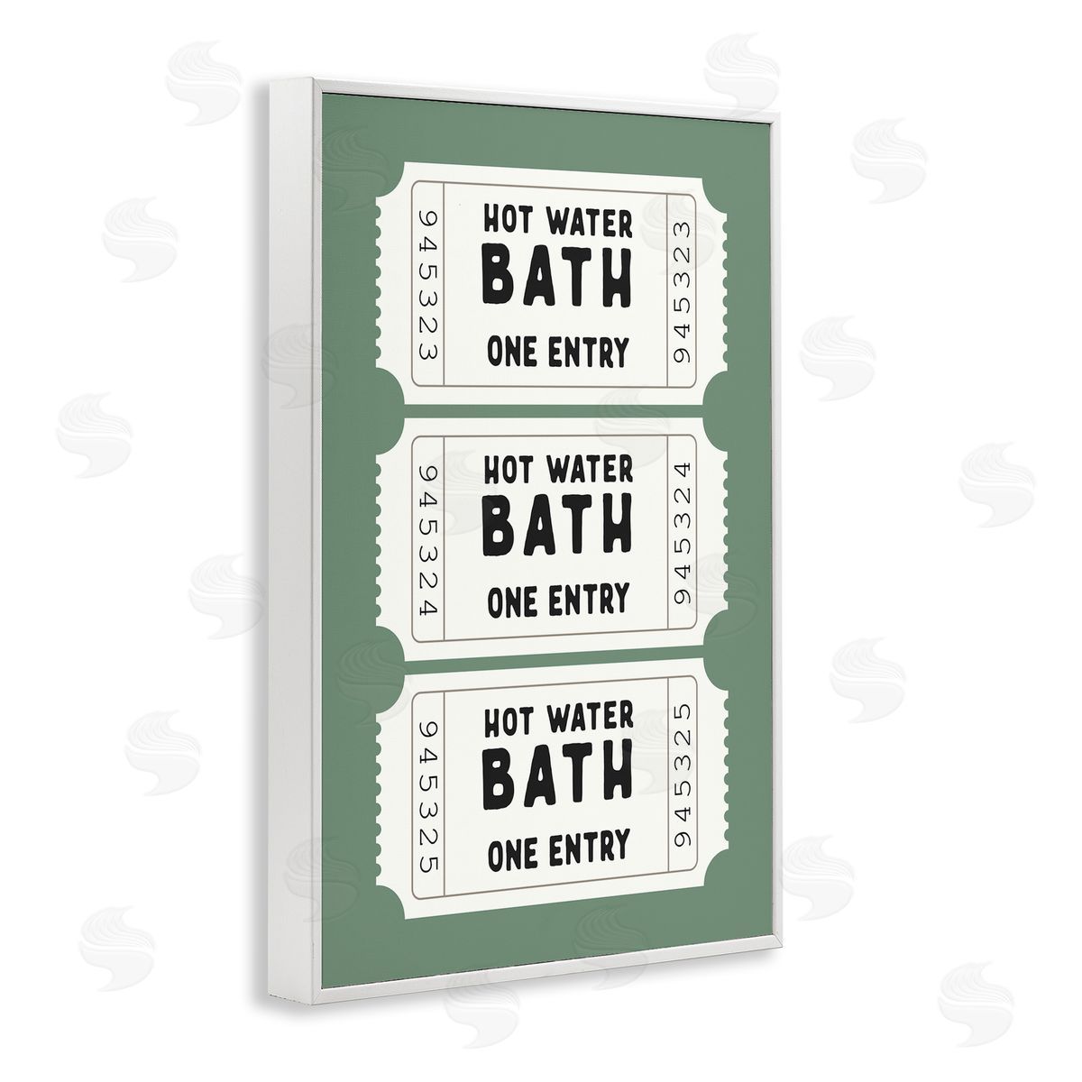 Lettered and Lined Hot Water Bath Ticket Canvas Wall Art Print