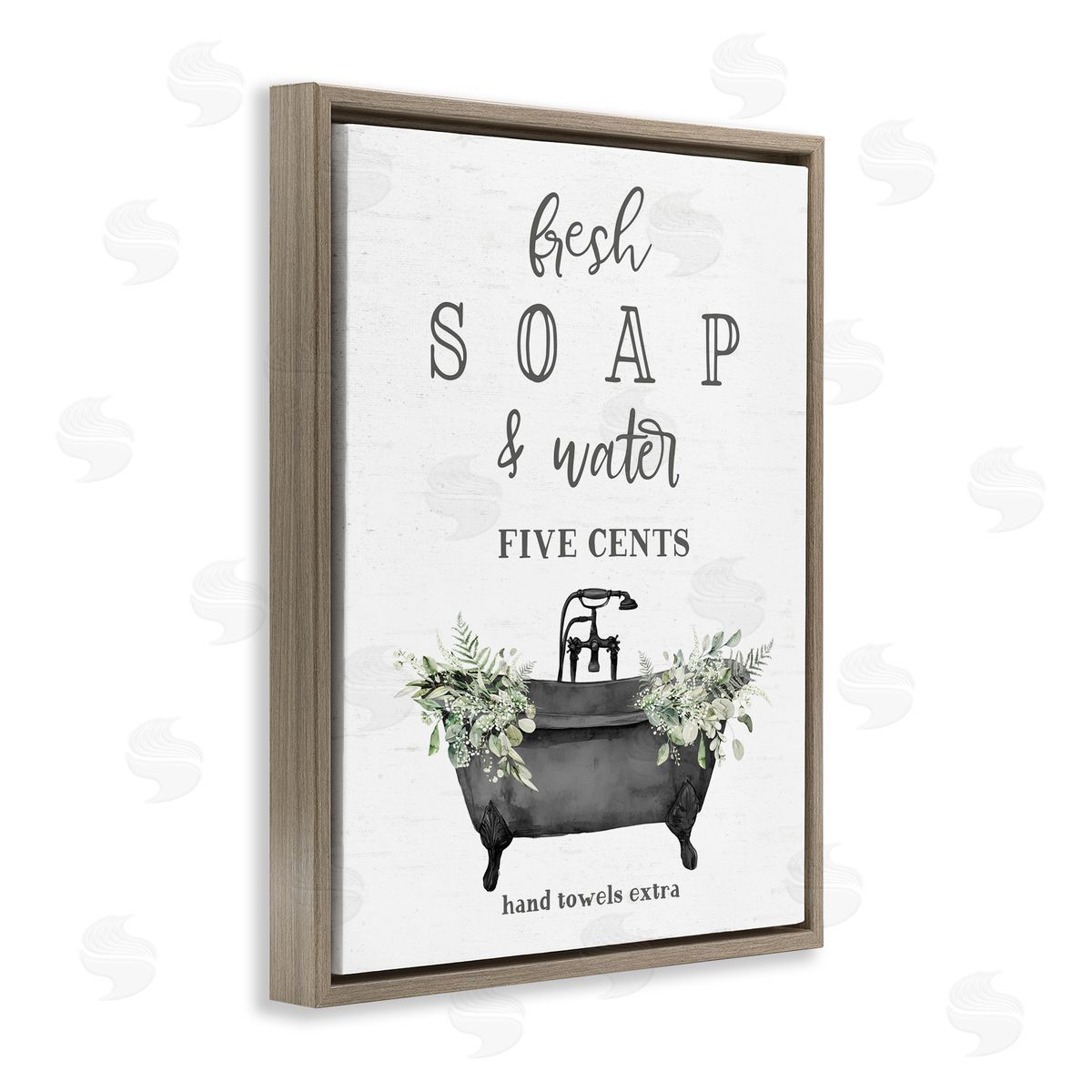 Lettered and Lined Fresh Soap & Water Bath Canvas Wall Art Print