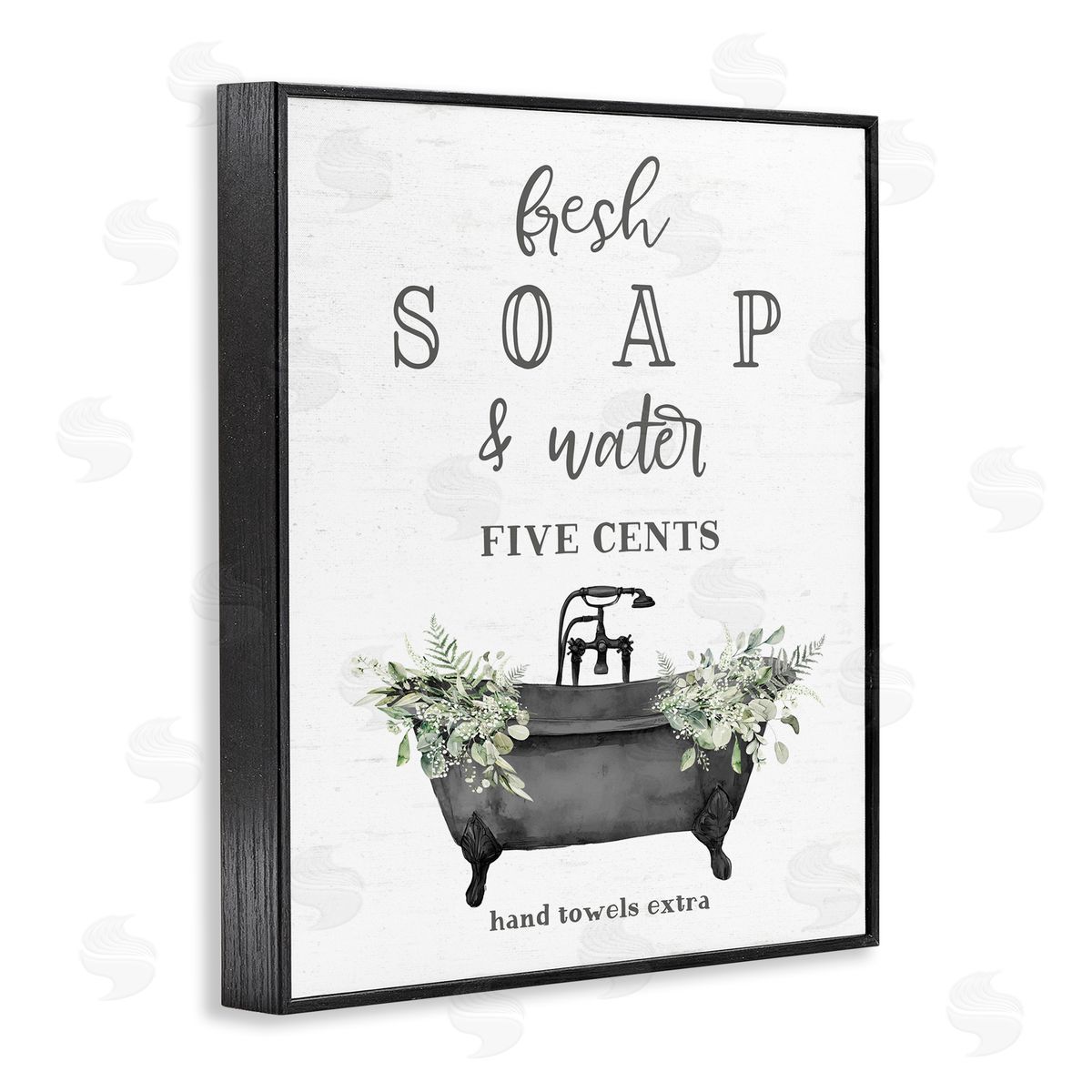 Lettered and Lined Fresh Soap & Water Bath Canvas Wall Art Print