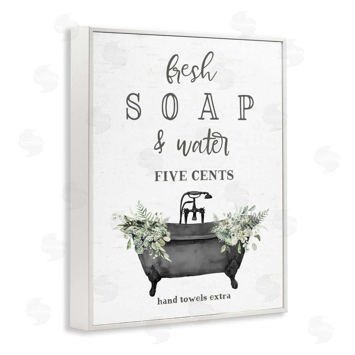 Lettered and Lined Fresh Soap & Water Bath Canvas Wall Art Print