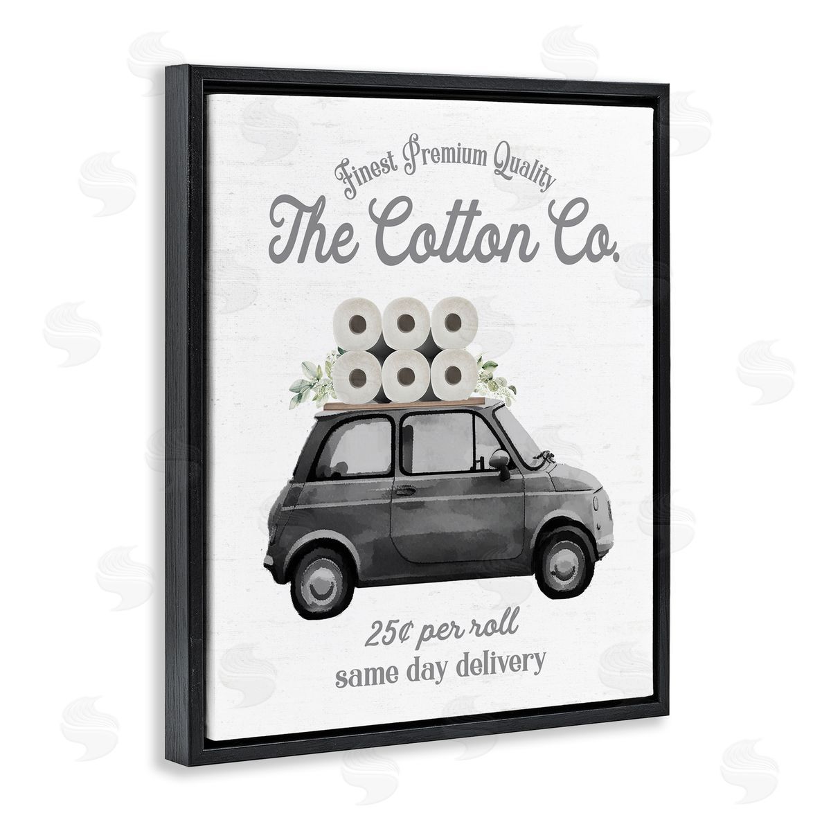 Lettered and Lined Cotton Co Toilet Paper Delivery Canvas Wall Art Print