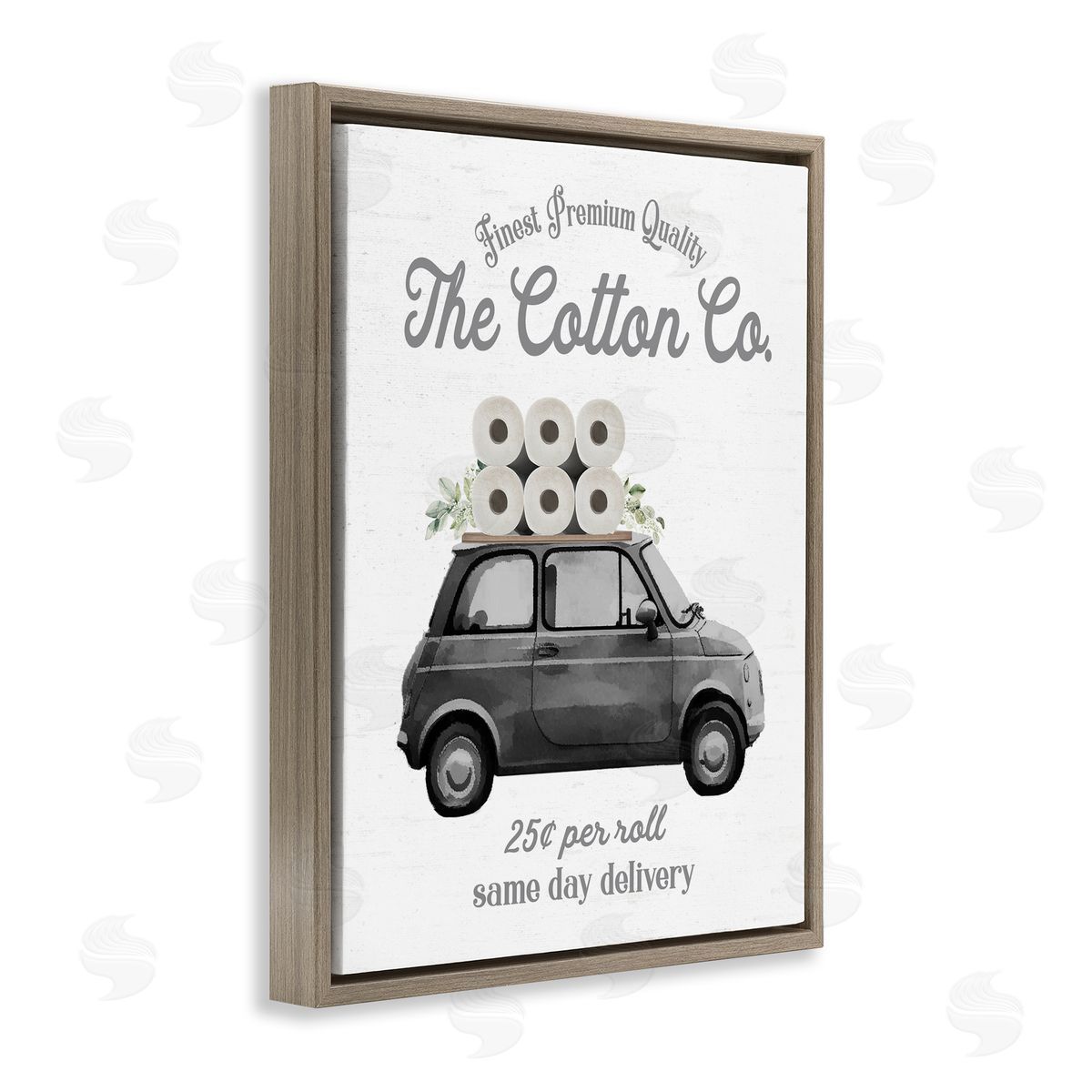 Lettered and Lined Cotton Co Toilet Paper Delivery Canvas Wall Art Print