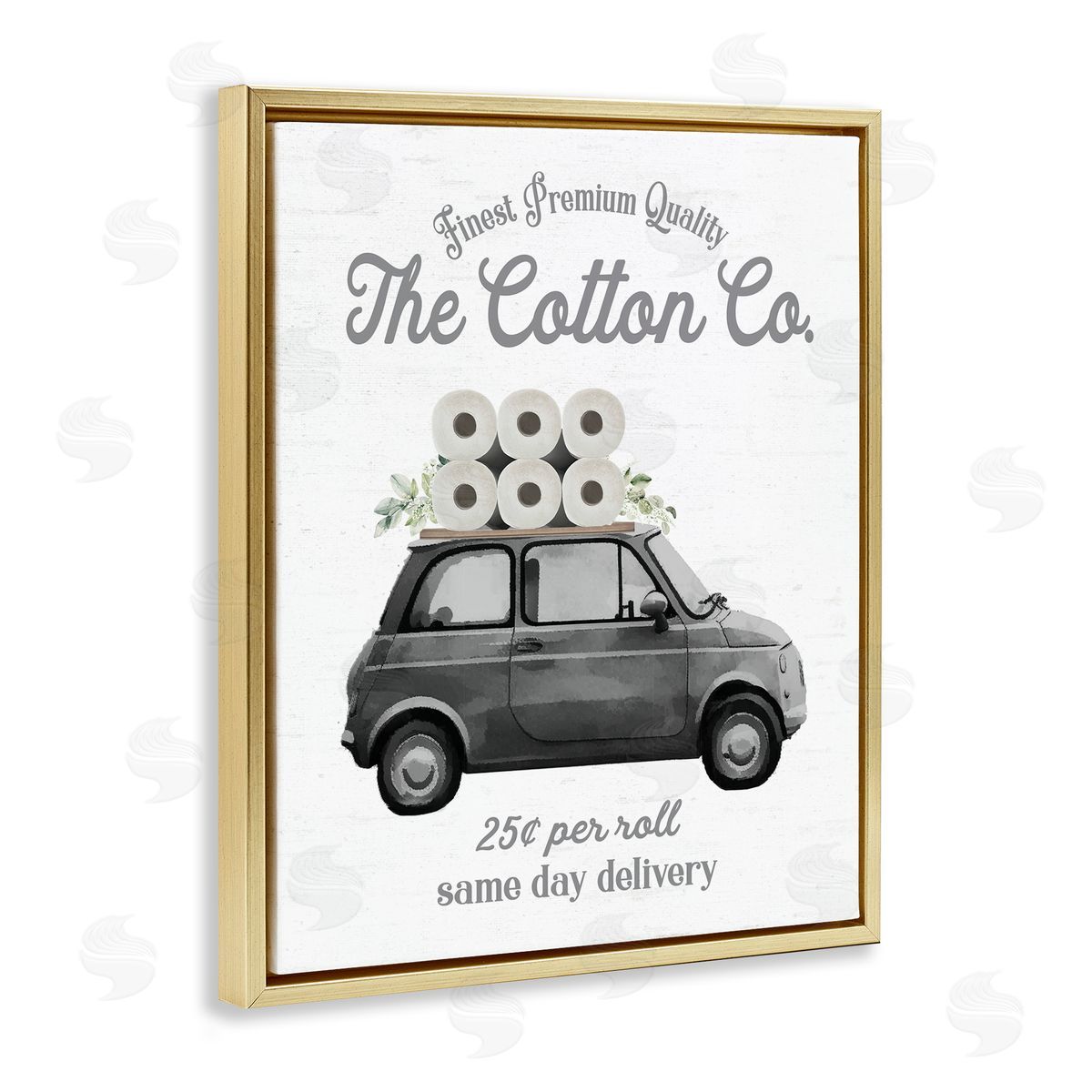 Lettered and Lined Cotton Co Toilet Paper Delivery Canvas Wall Art Print