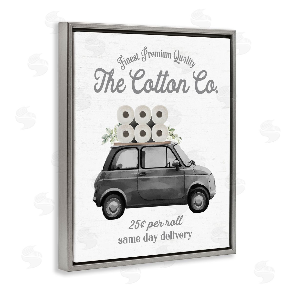 Lettered and Lined Cotton Co Toilet Paper Delivery Canvas Wall Art Print