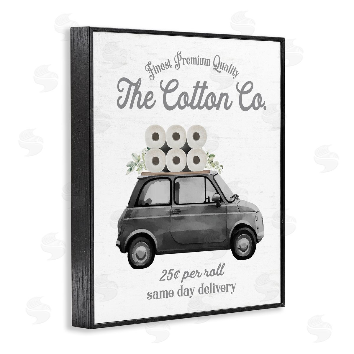 Lettered and Lined Cotton Co Toilet Paper Delivery Canvas Wall Art Print