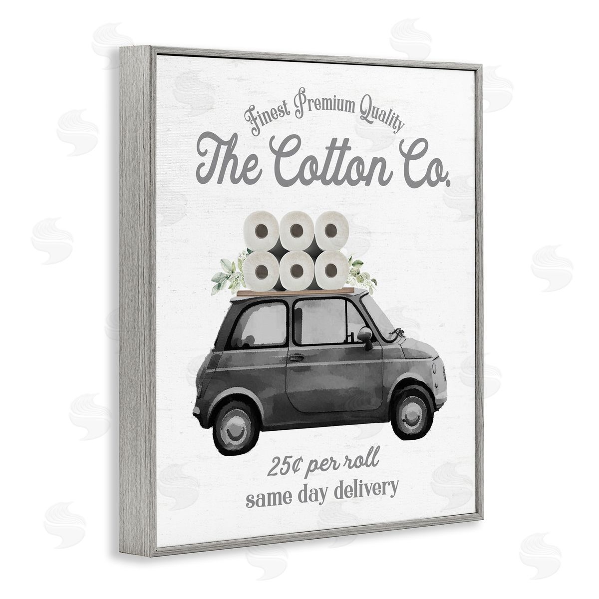 Lettered and Lined Cotton Co Toilet Paper Delivery Canvas Wall Art Print