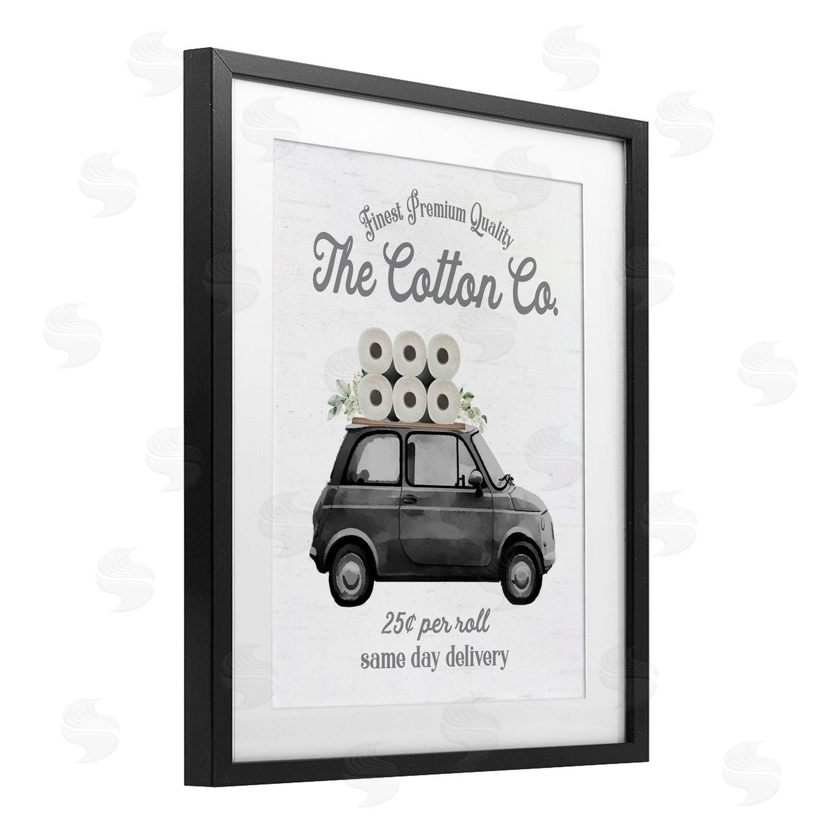 Lettered and Lined Cotton Co Toilet Paper Delivery Canvas Wall Art Print