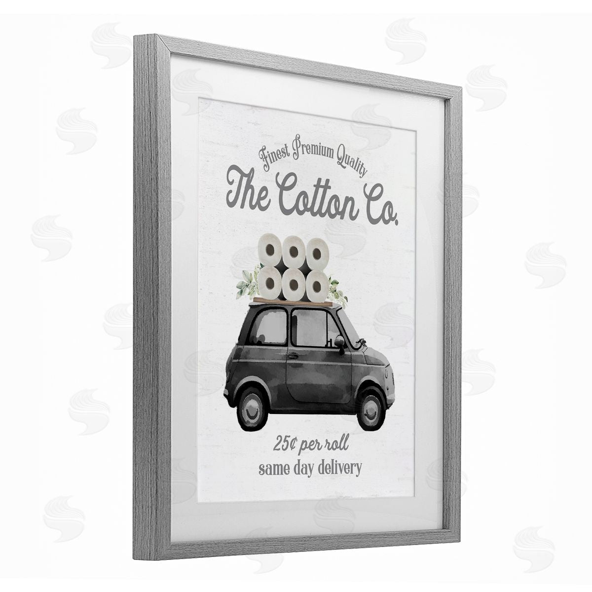 Lettered and Lined Cotton Co Toilet Paper Delivery Canvas Wall Art Print