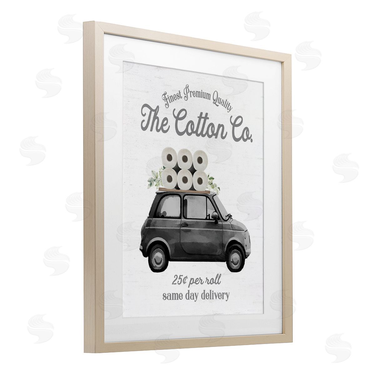 Lettered and Lined Cotton Co Toilet Paper Delivery Canvas Wall Art Print