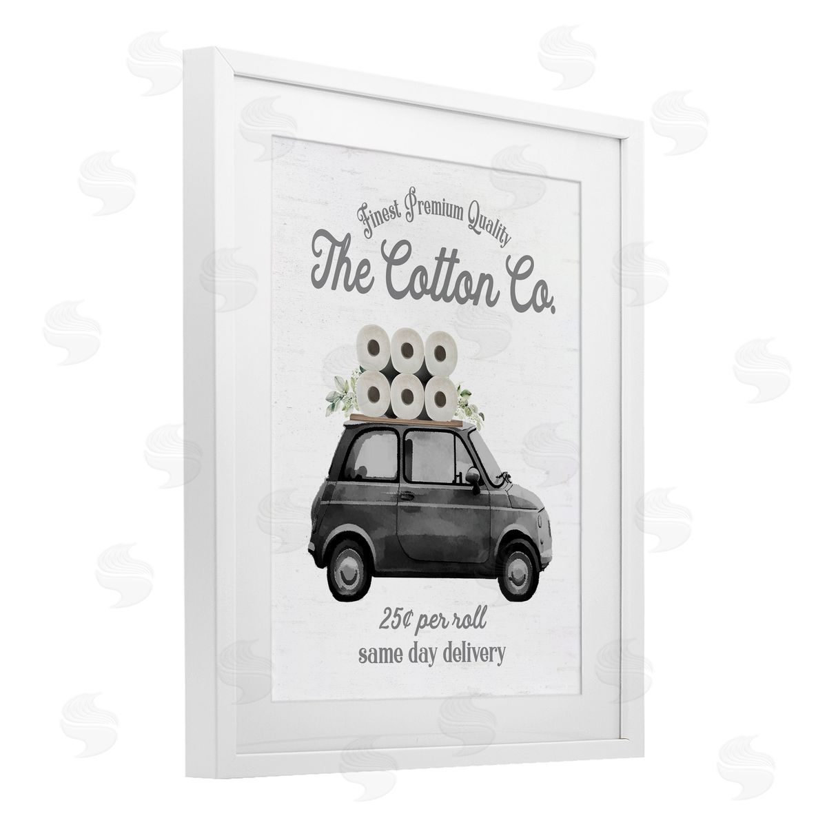 Lettered and Lined Cotton Co Toilet Paper Delivery Canvas Wall Art Print