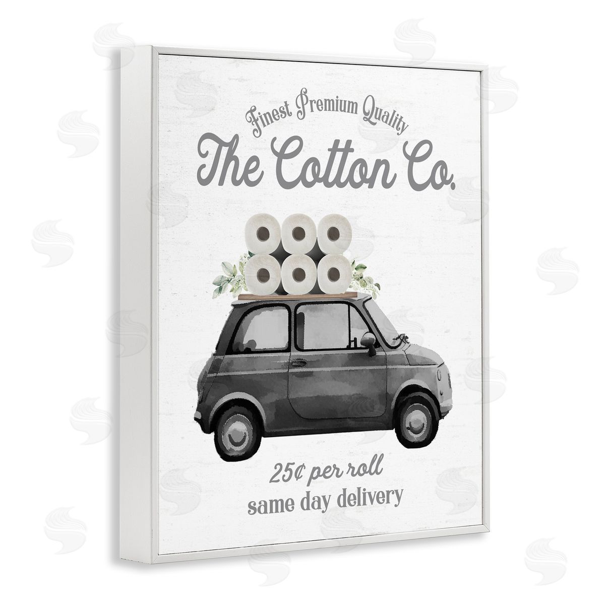 Lettered and Lined Cotton Co Toilet Paper Delivery Canvas Wall Art Print