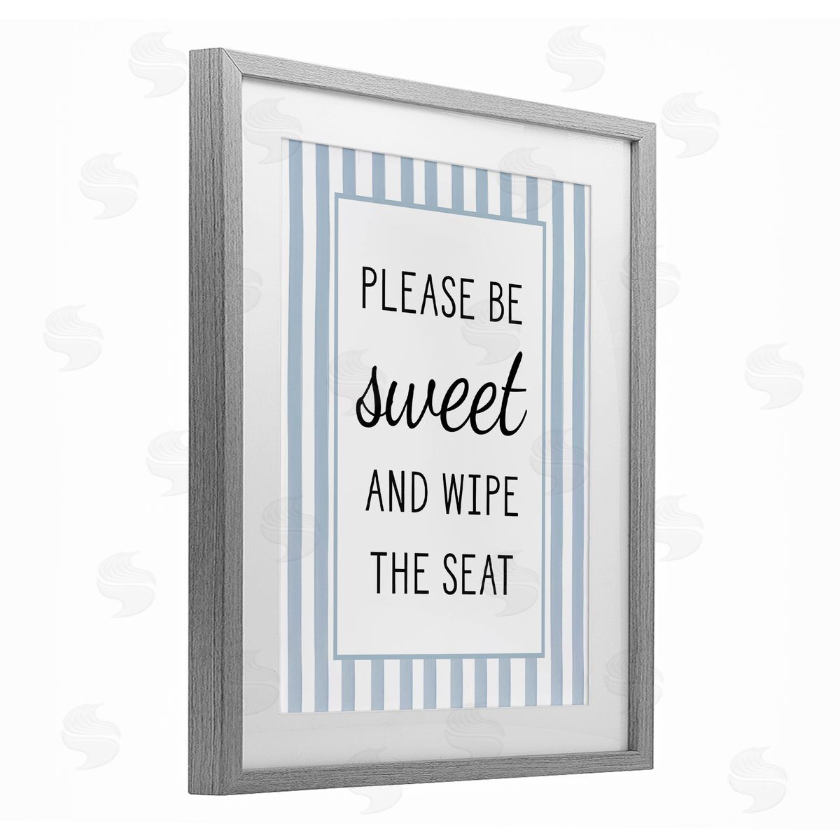 Lettered and Lined Be Sweet & Wipe Seat Canvas Wall Art Print