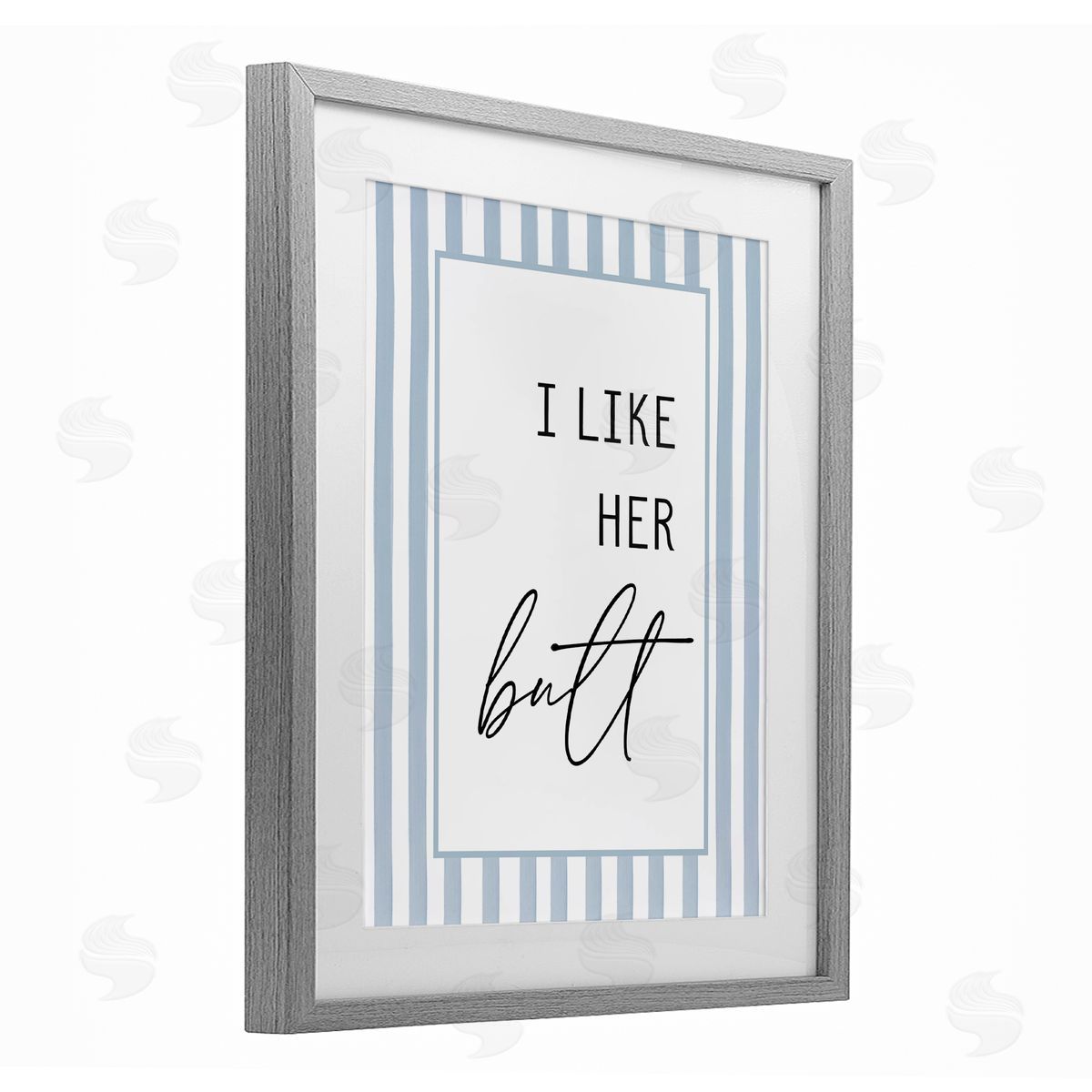 Lettered and Lined I Like Her Butt Stripes Canvas Wall Art Print