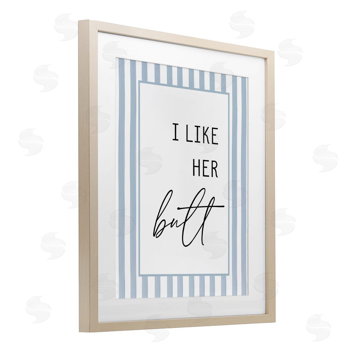 Lettered and Lined I Like Her Butt Stripes Canvas Wall Art Print
