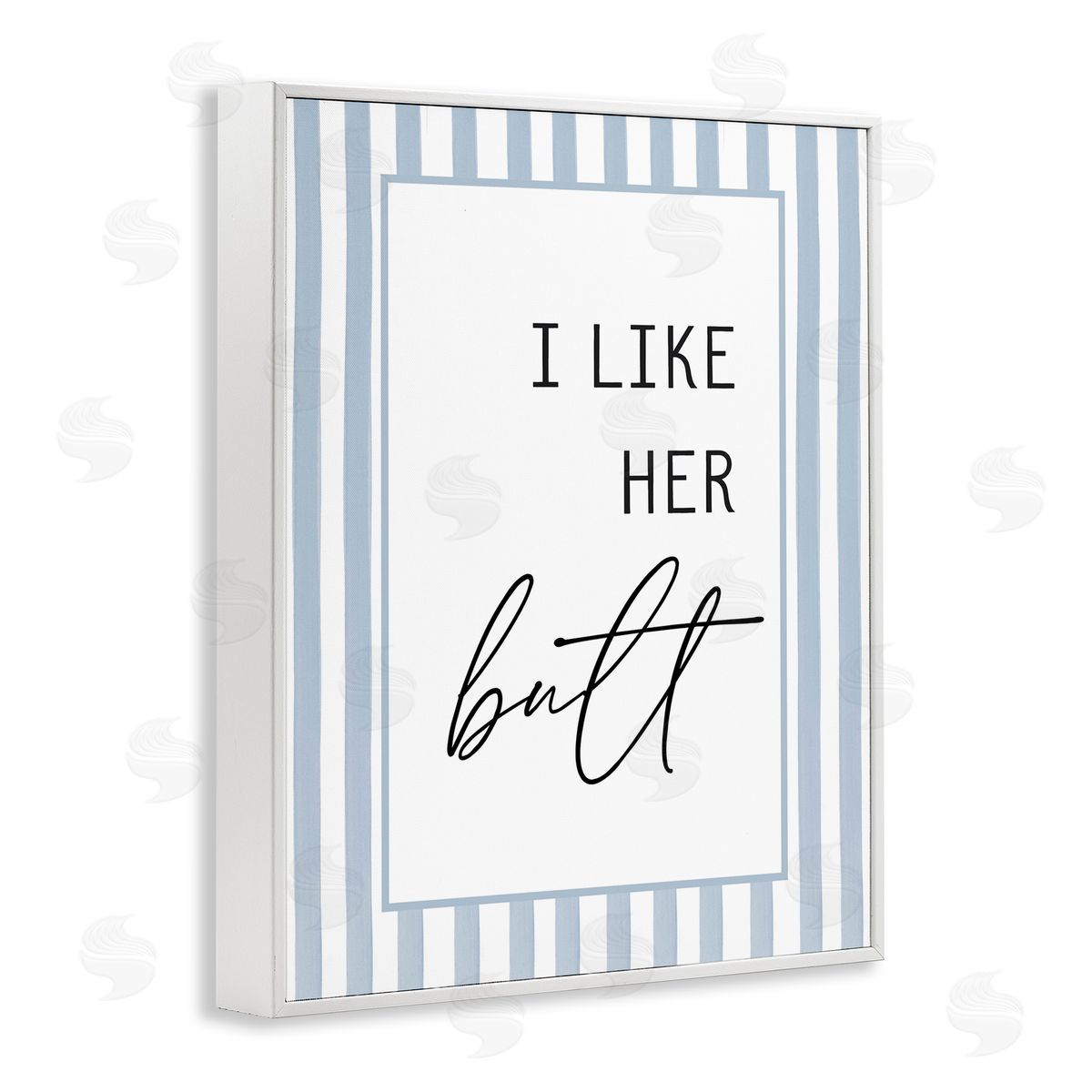 Lettered and Lined I Like Her Butt Stripes Canvas Wall Art Print