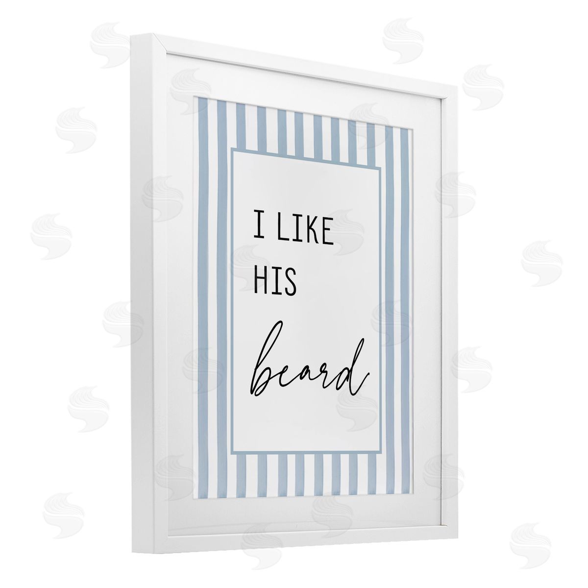 Lettered and Lined I Like His Beard Stripes Canvas Wall Art Print