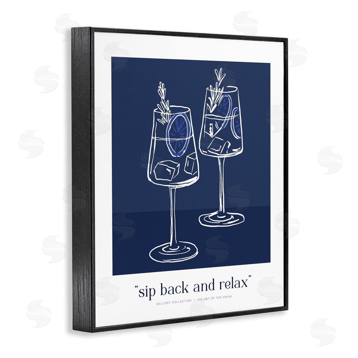 Lettered and Lined Sit Back & Relax Blue Canvas Wall Art Print