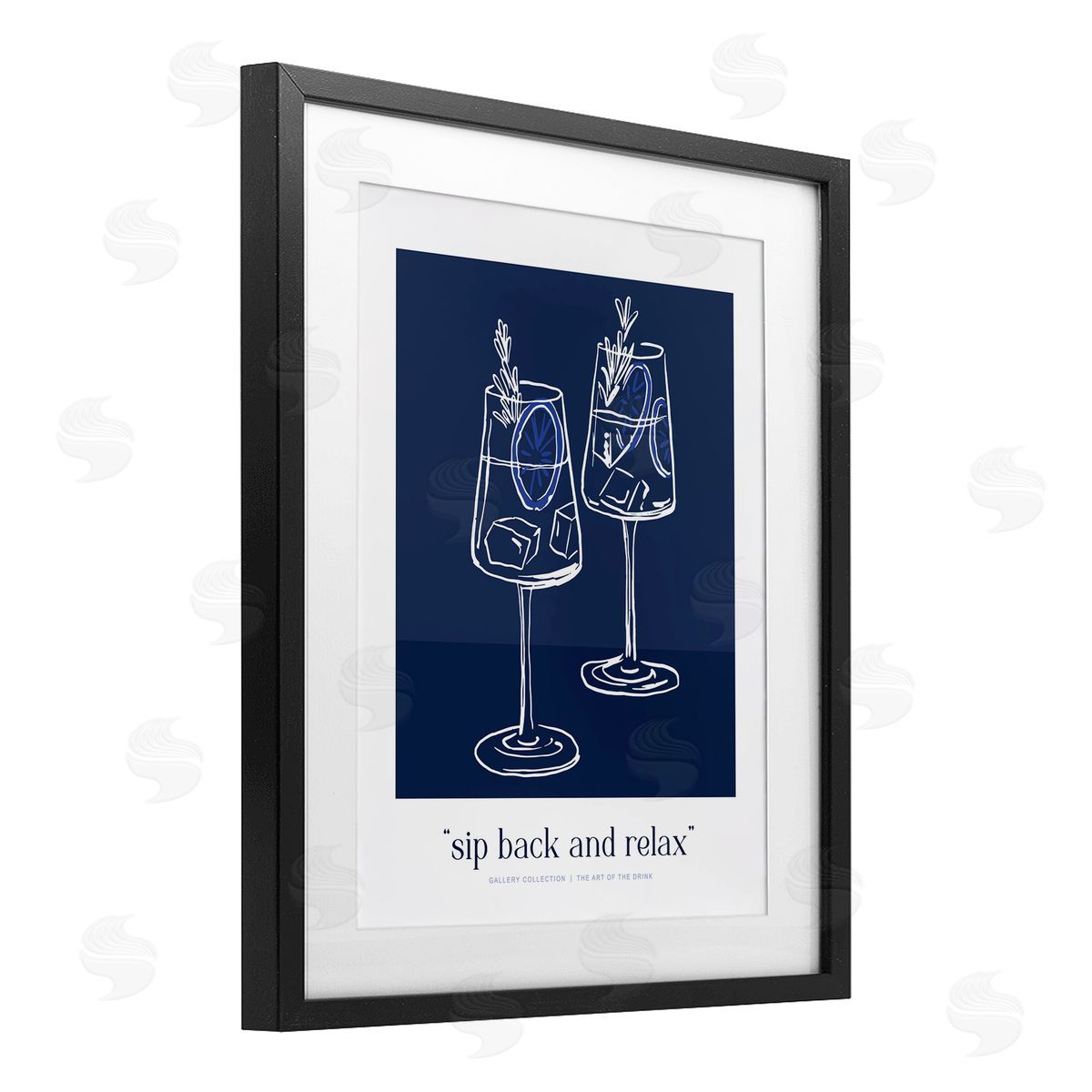 Lettered and Lined Sit Back & Relax Blue Canvas Wall Art Print