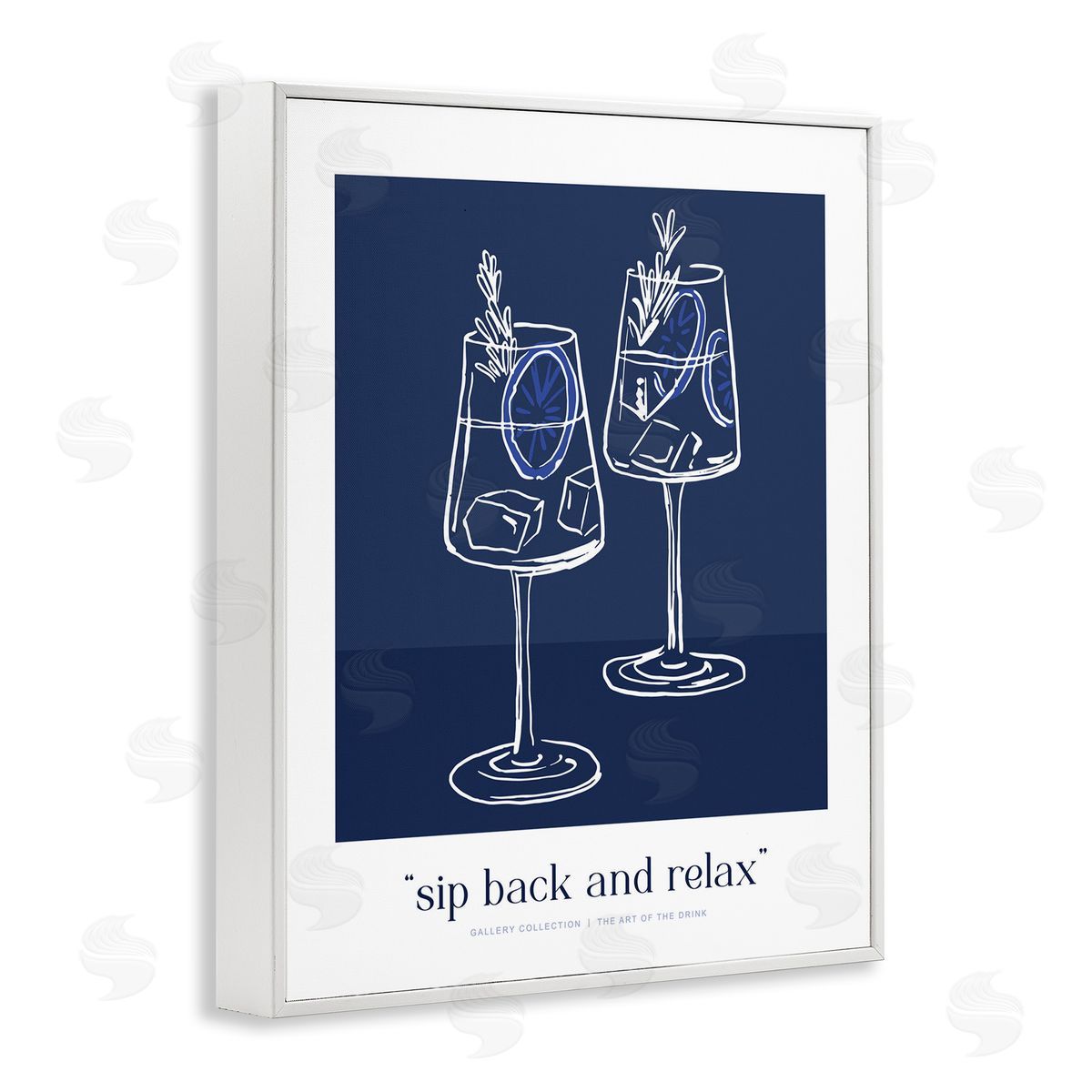 Lettered and Lined Sit Back & Relax Blue Canvas Wall Art Print