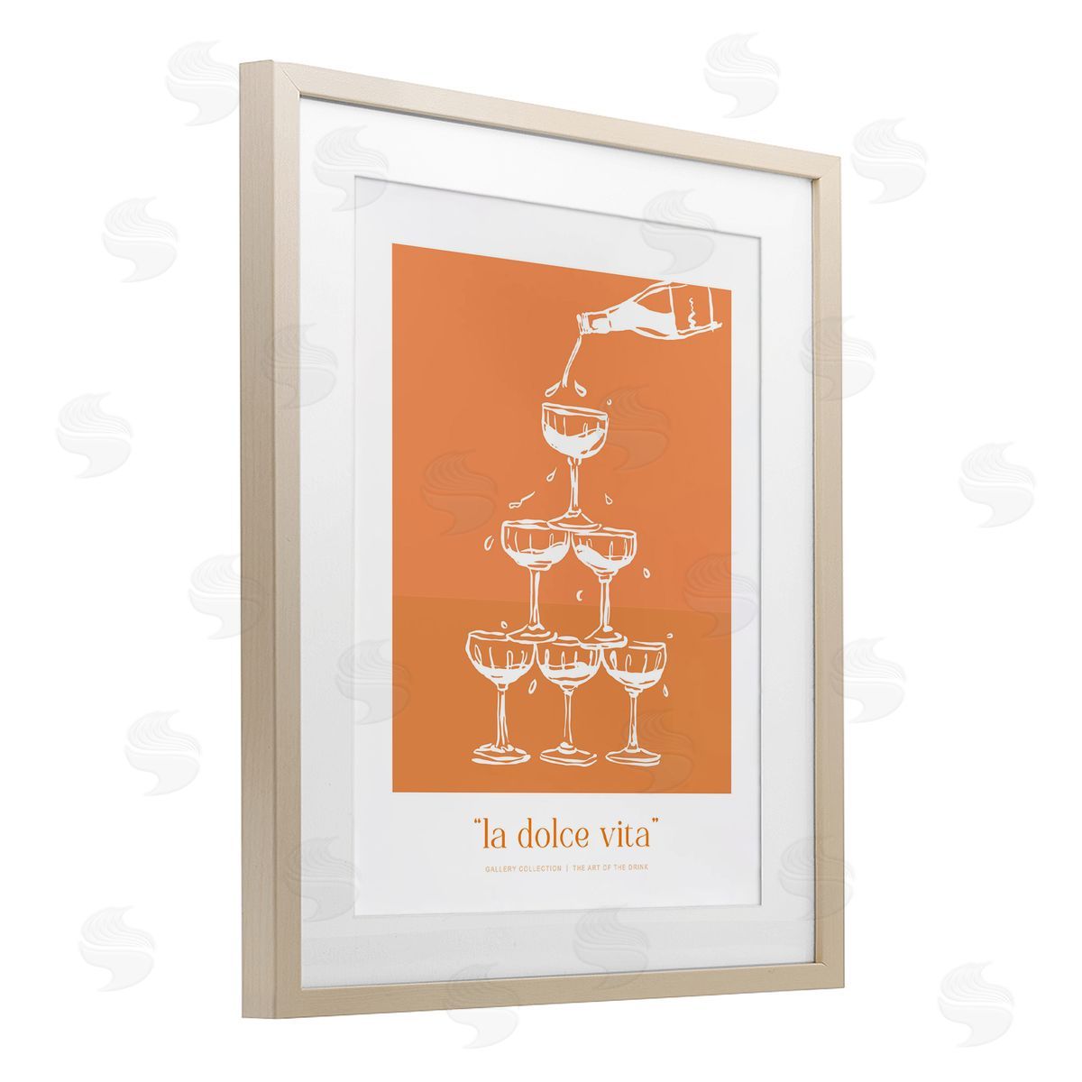 Lettered and Lined La Dolce Vita Champagne Canvas Wall Art Print