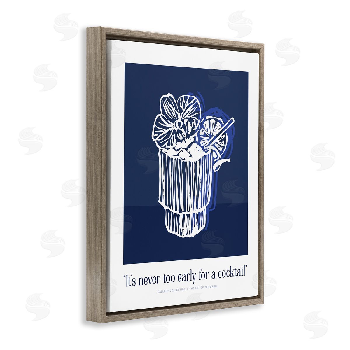 Lettered and Lined Never Too Early Drink Canvas Wall Art Print