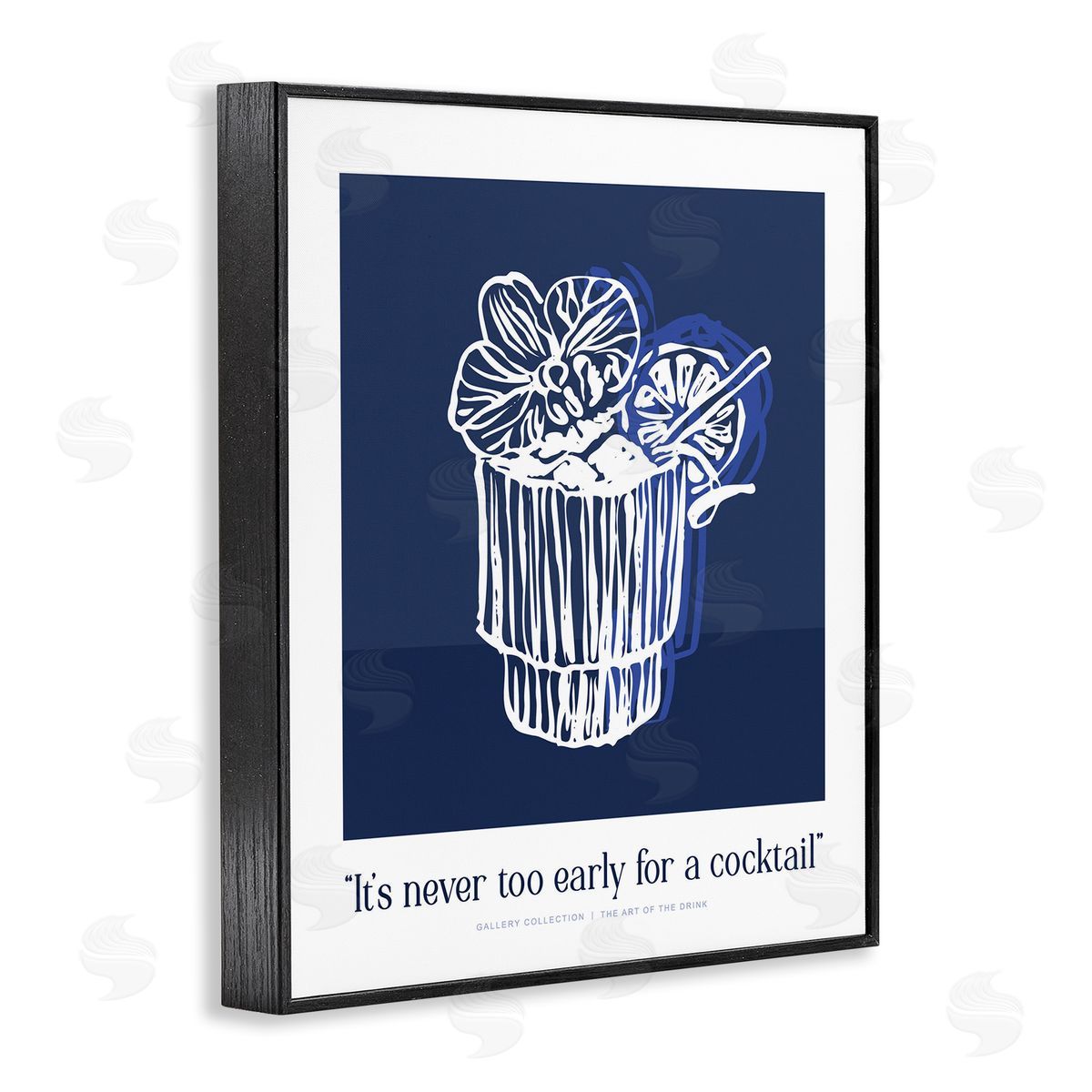 Lettered and Lined Never Too Early Drink Canvas Wall Art Print