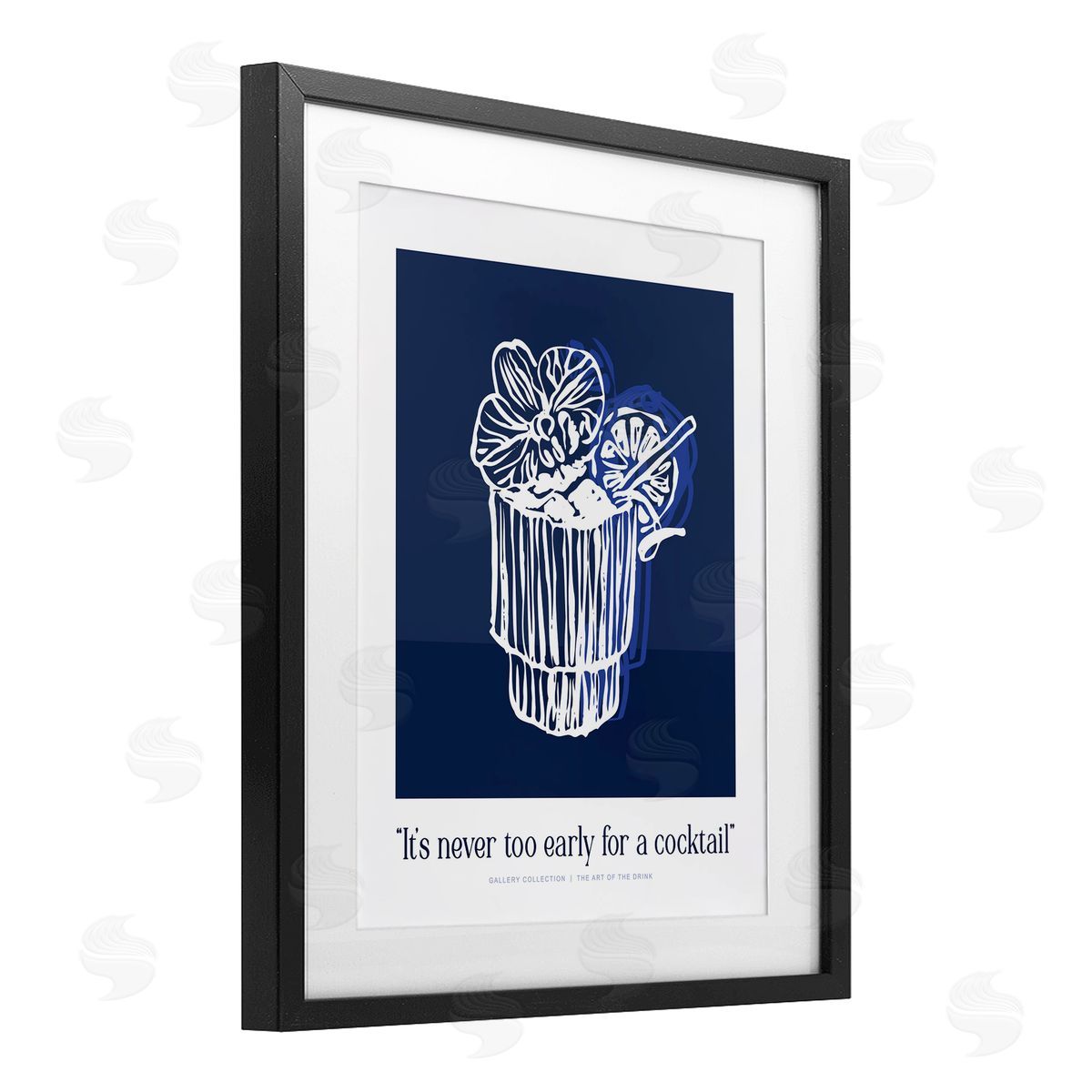 Lettered and Lined Never Too Early Drink Canvas Wall Art Print