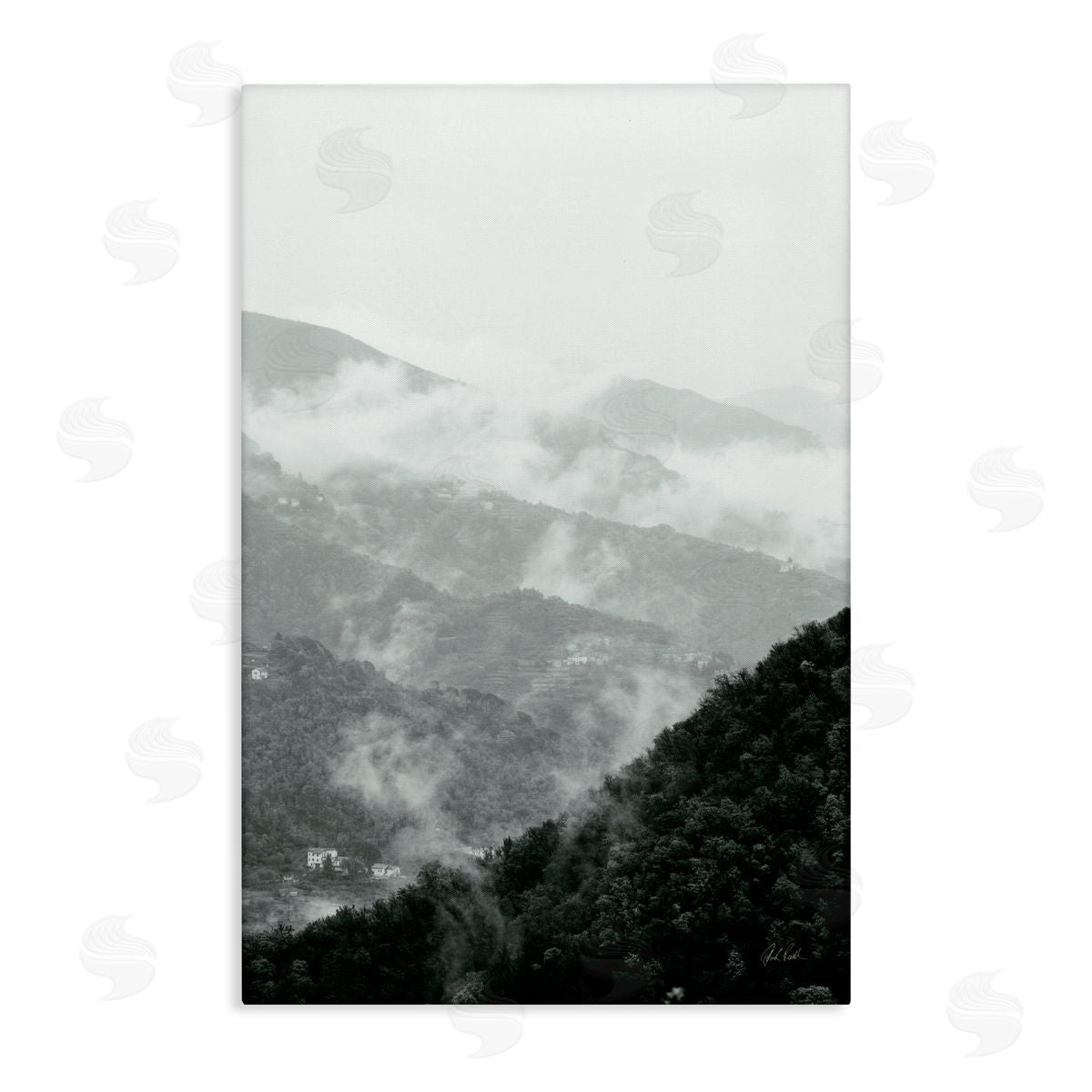Deborah Revell Morning Mist Hillside Canvas Wall Art Print