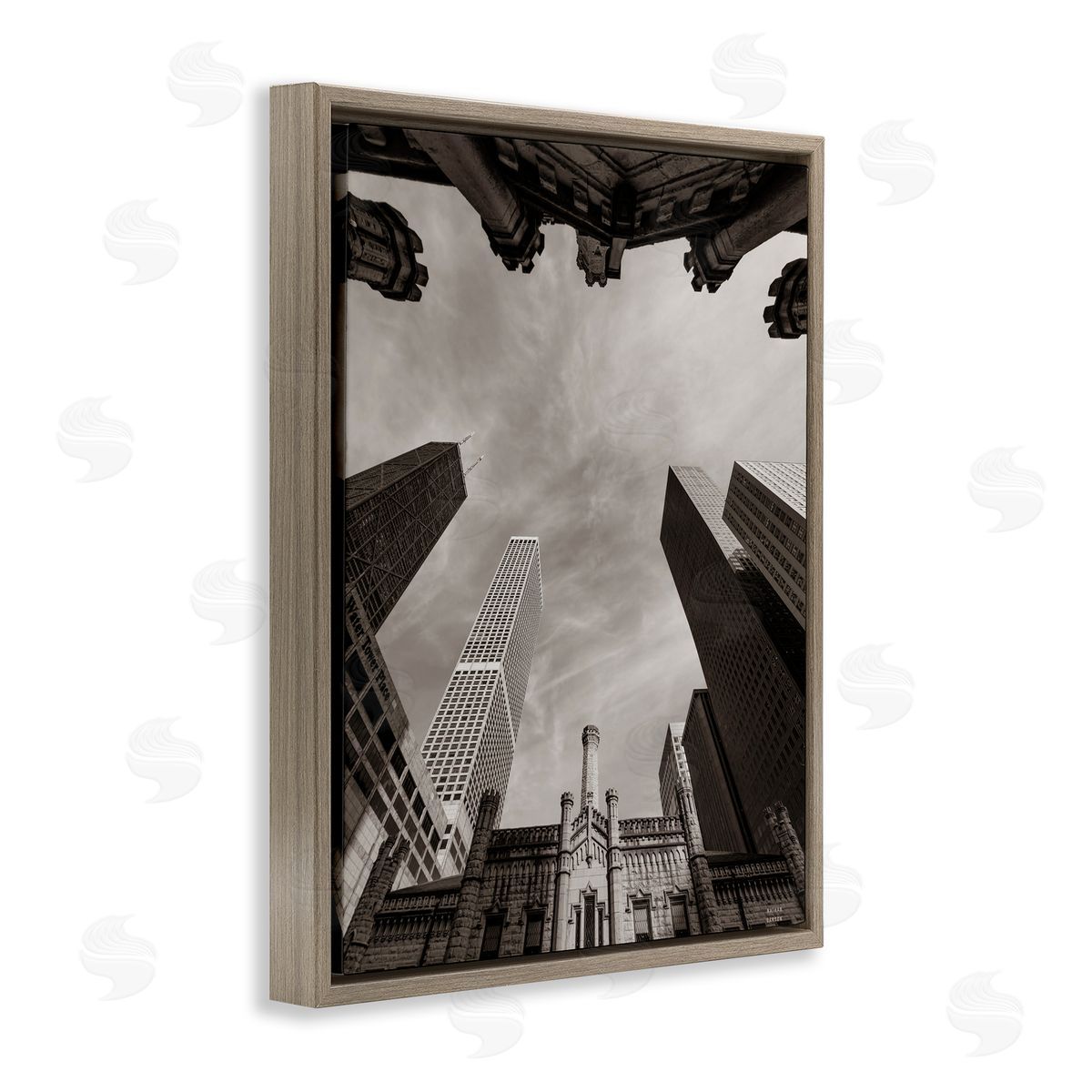 Nathan Larson Chicago Skyline Worm's Eye View Canvas Wall Art Print