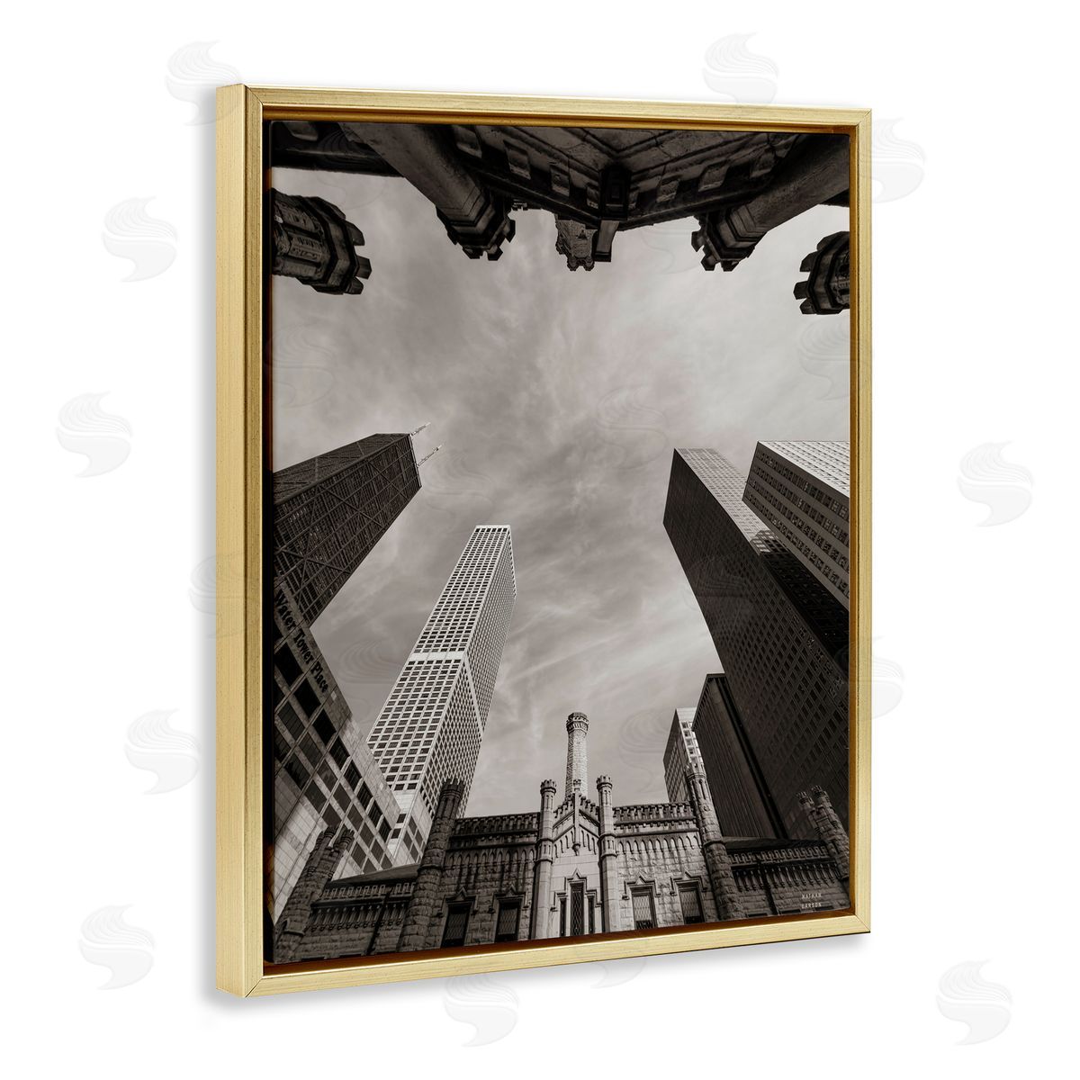 Nathan Larson Chicago Skyline Worm's Eye View Canvas Wall Art Print