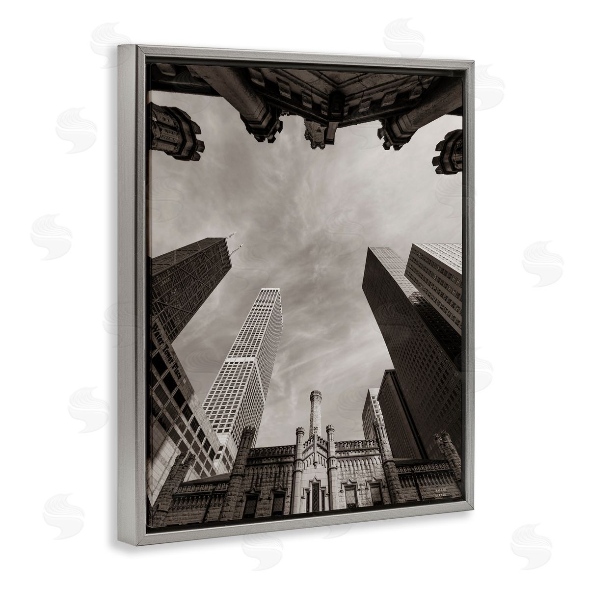Nathan Larson Chicago Skyline Worm's Eye View Canvas Wall Art Print