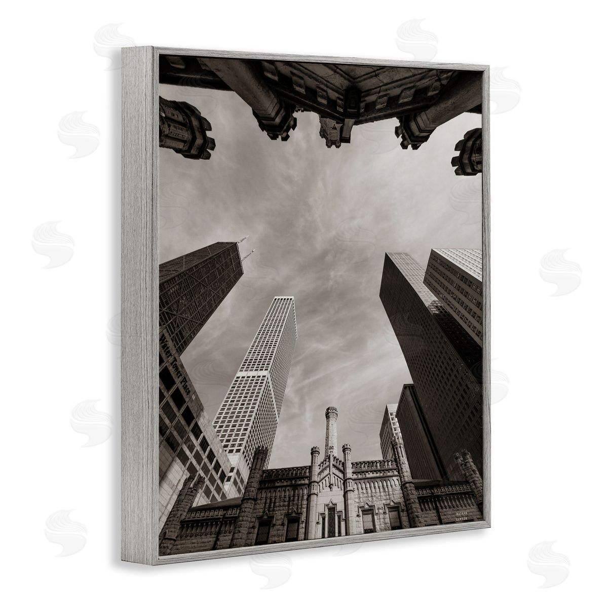 Nathan Larson Chicago Skyline Worm's Eye View Canvas Wall Art Print