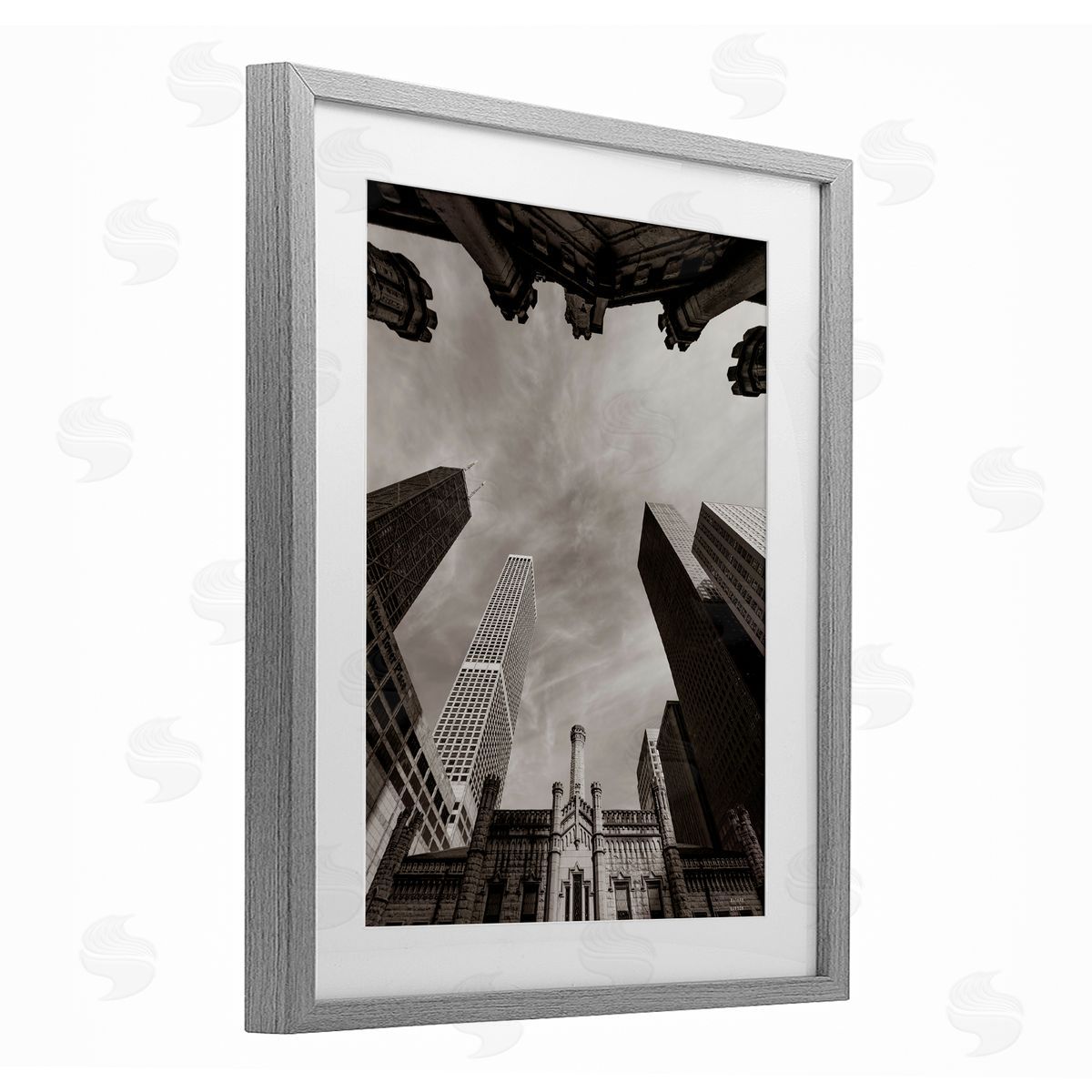 Nathan Larson Chicago Skyline Worm's Eye View Canvas Wall Art Print