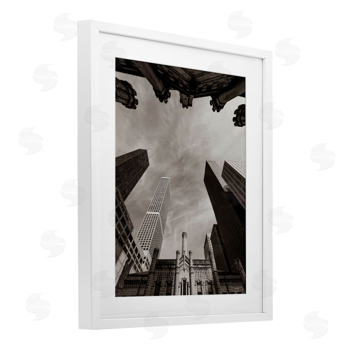 Nathan Larson Chicago Skyline Worm's Eye View Canvas Wall Art Print