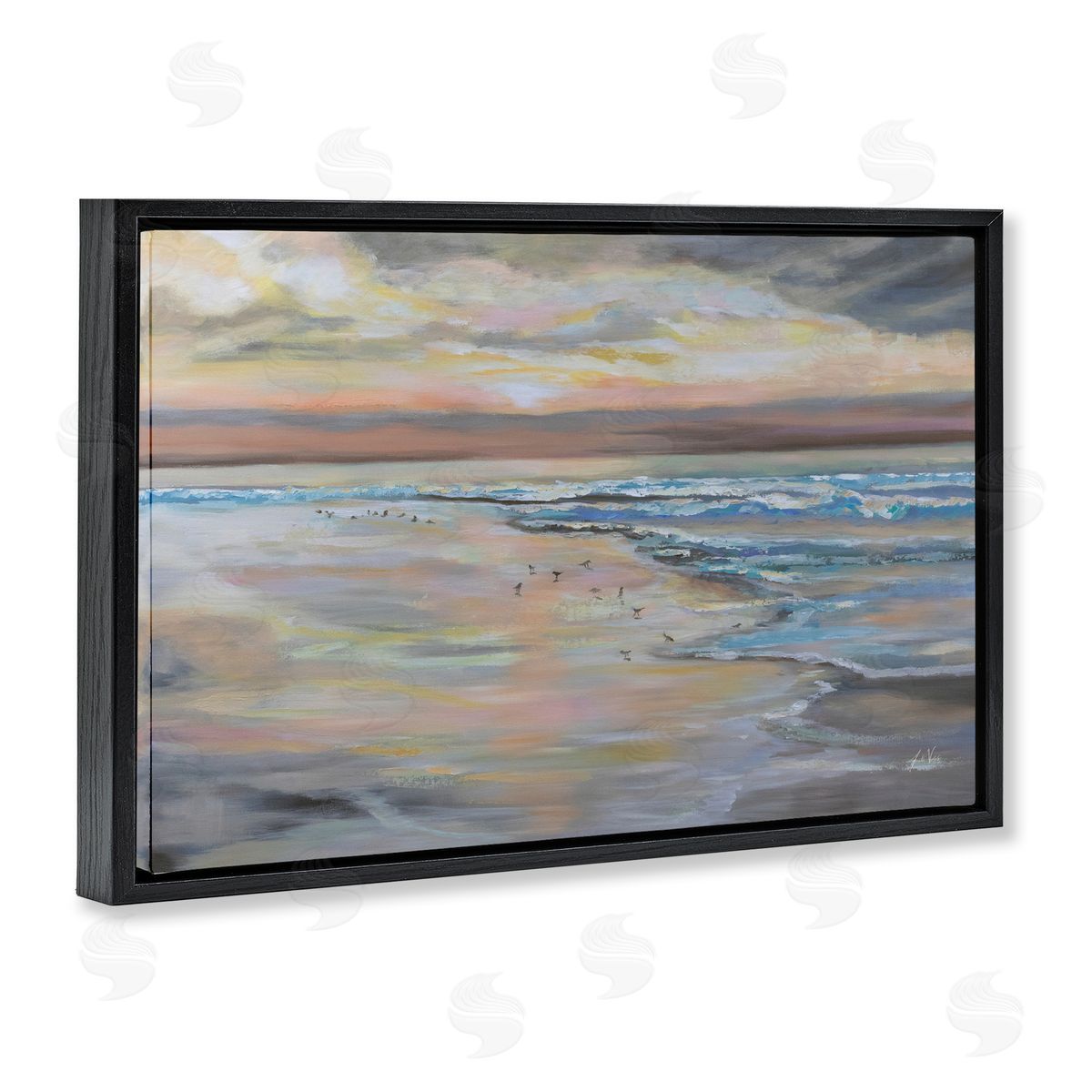 Jeanette Vertentes Morning Run Beach View Canvas Wall Art Print