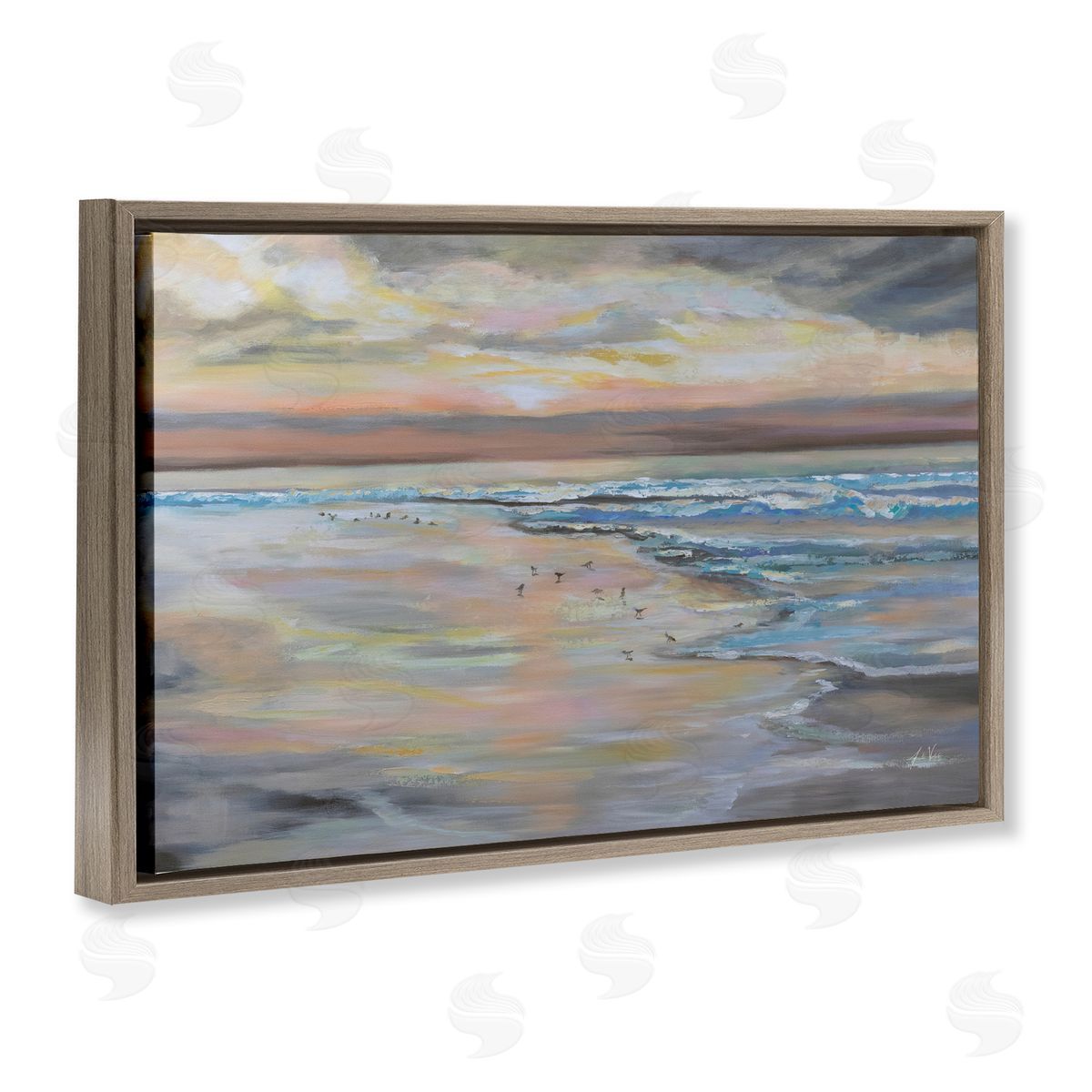 Jeanette Vertentes Morning Run Beach View Canvas Wall Art Print