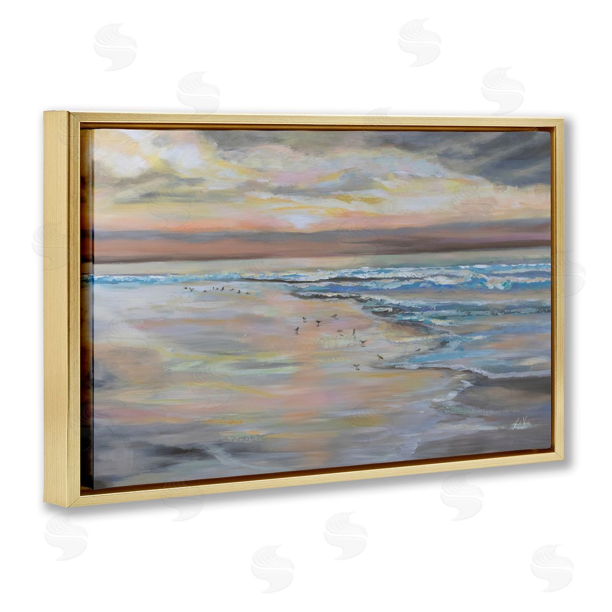 Jeanette Vertentes Morning Run Beach View Canvas Wall Art Print