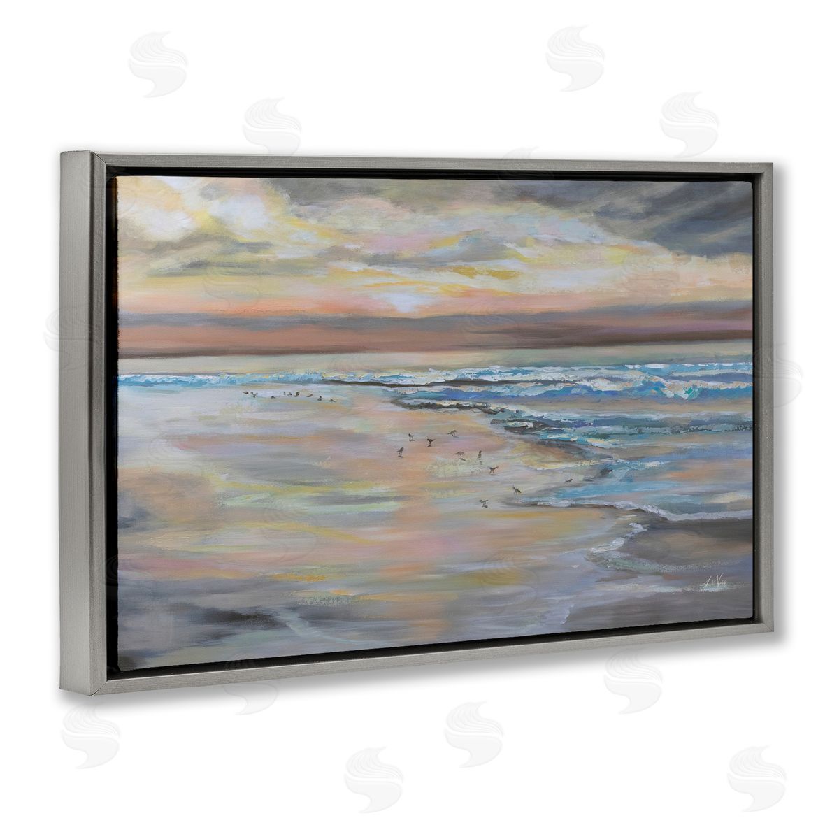 Jeanette Vertentes Morning Run Beach View Canvas Wall Art Print