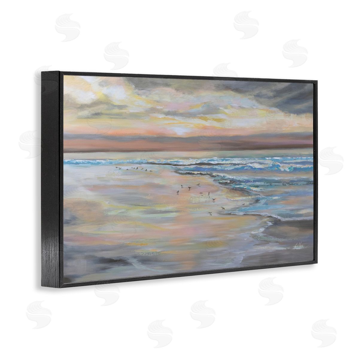 Jeanette Vertentes Morning Run Beach View Canvas Wall Art Print