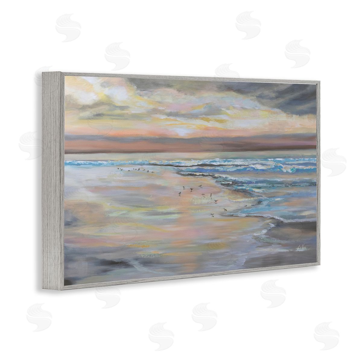 Jeanette Vertentes Morning Run Beach View Canvas Wall Art Print