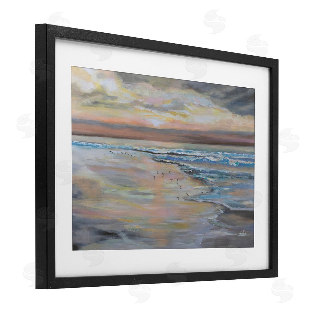 Jeanette Vertentes Morning Run Beach View Canvas Wall Art Print