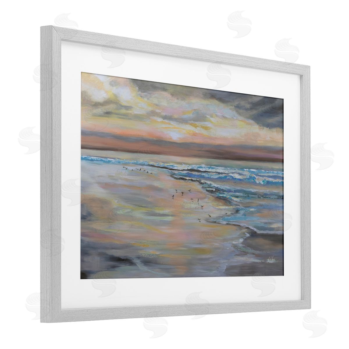 Jeanette Vertentes Morning Run Beach View Canvas Wall Art Print