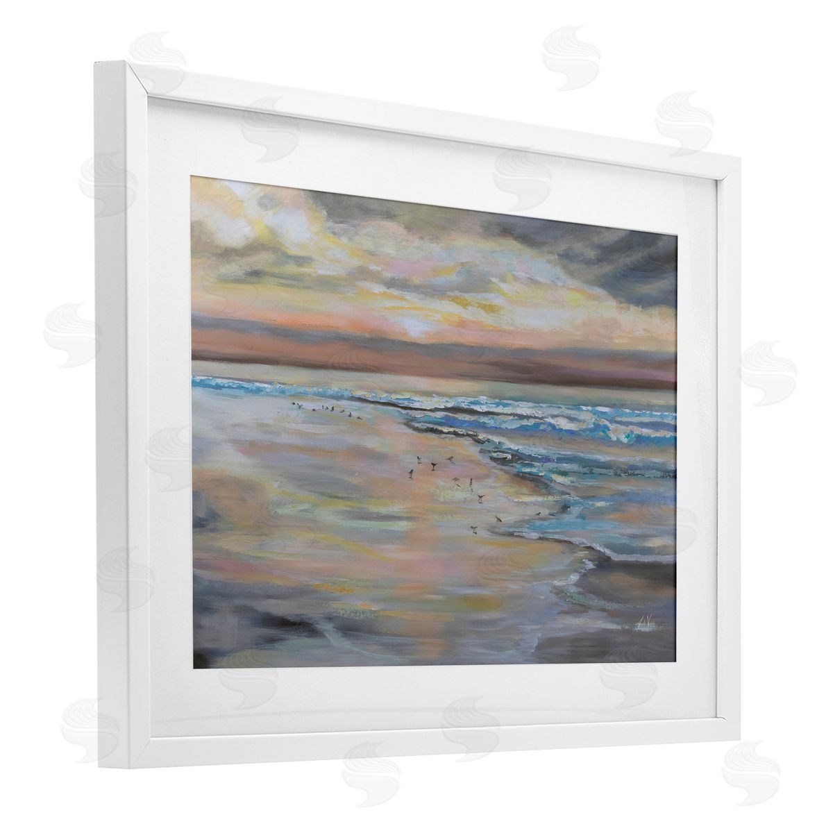 Jeanette Vertentes Morning Run Beach View Canvas Wall Art Print