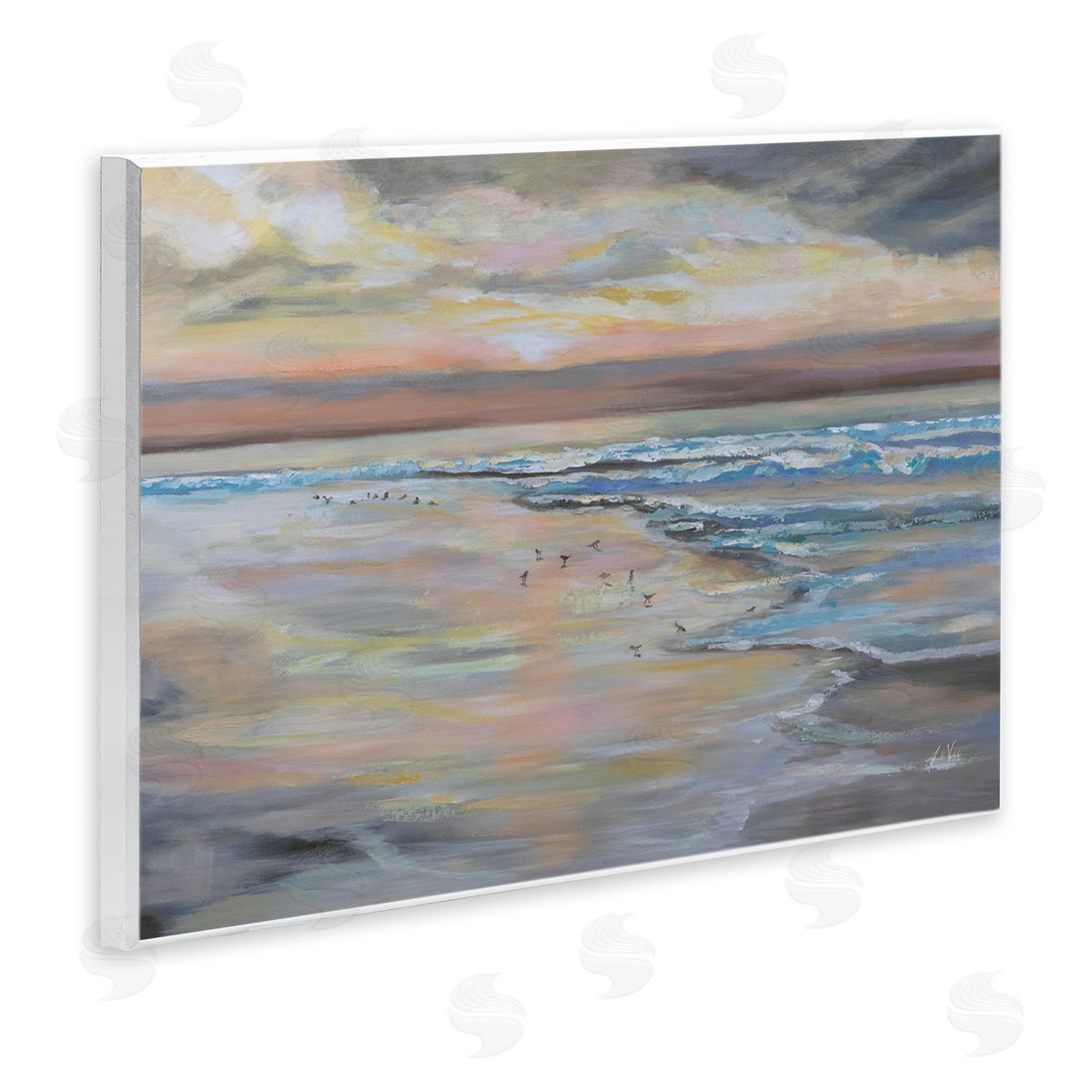 Jeanette Vertentes Morning Run Beach View Canvas Wall Art Print