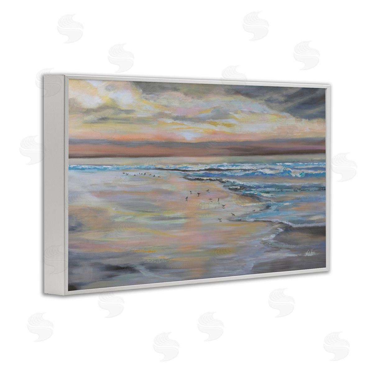 Jeanette Vertentes Morning Run Beach View Canvas Wall Art Print