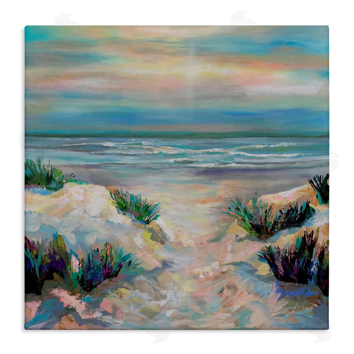Jeanette Vertentes Sanctifying Beach Sunrise Canvas Wall Art Print