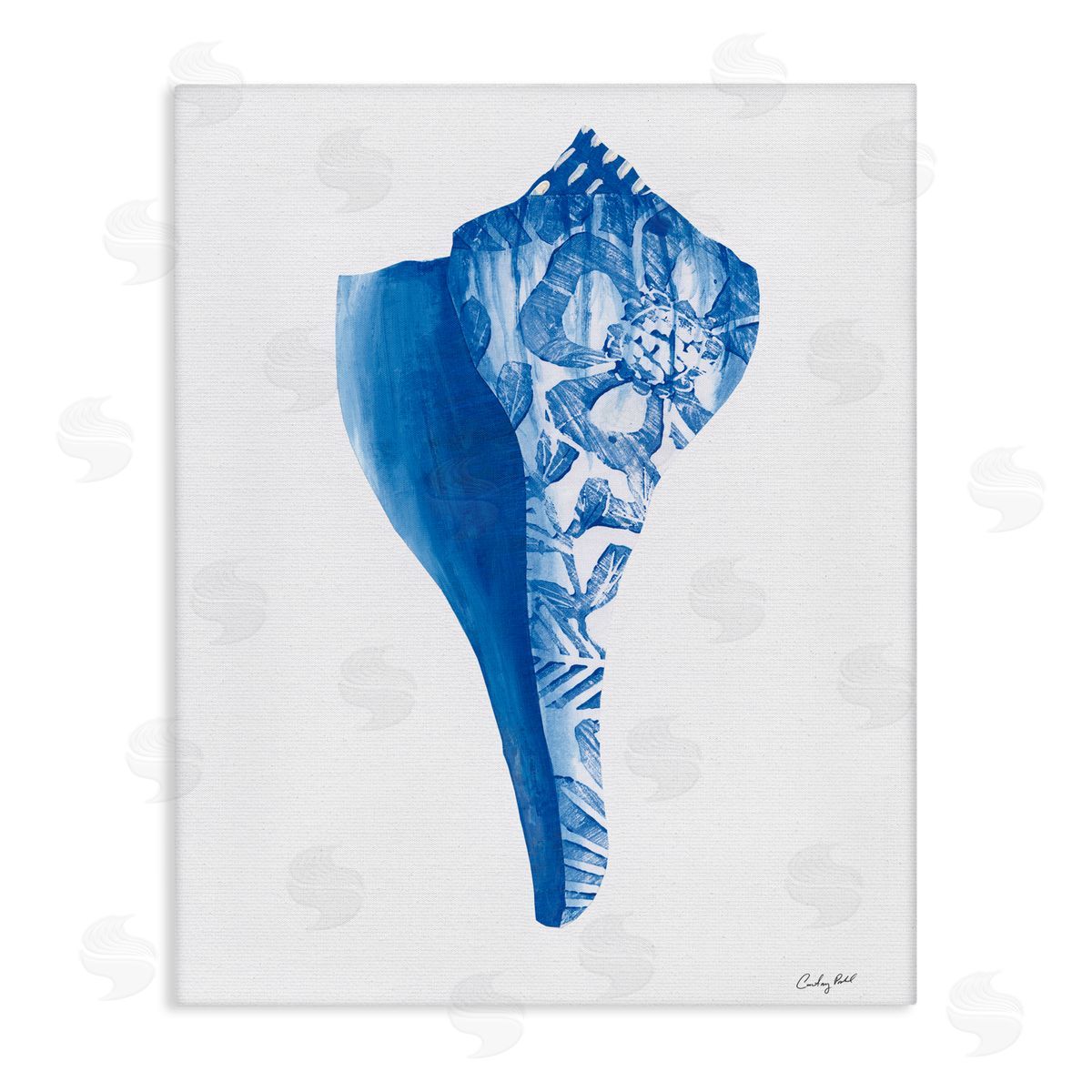 Courtney Prahl Chinoiserie Patterned Seashell Canvas Wall Art Print