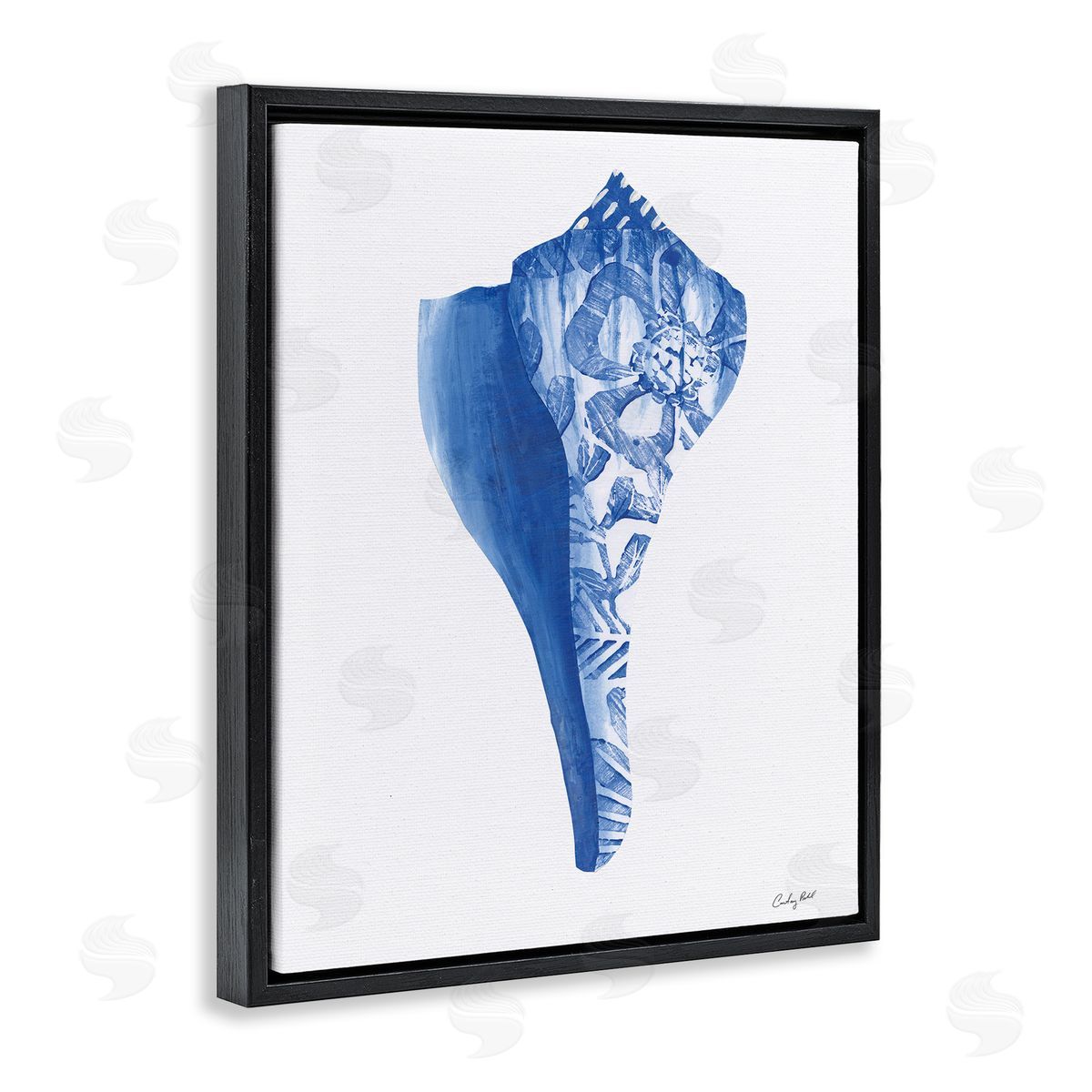 Courtney Prahl Chinoiserie Patterned Seashell Canvas Wall Art Print